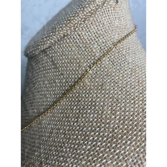 Gold Tone Delicate Chain Necklace With Spring Ring Clasp - Picture 4 of 4